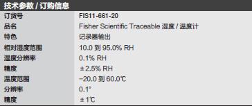 飞世尔/Fisher_11-661-20_温湿度计_测量范围为10.0-95.0%