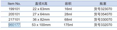 葛莱娜/Greiner_960177_果蝇管_175ml   53 x 100mm  瓶塞332070  315个/箱