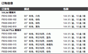 Fisherbrand_22-042-926_载玻片_InkJet Plus 载玻片 45° 转角 带正电荷  绿色