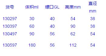 Vitlab_130597_直形样品瓶_PFA    180ml 半透明  螺旋盖  1个