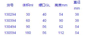 Vitlab_ 130594_直形样品瓶_PP    180ml 半透明 带螺旋盖  1个